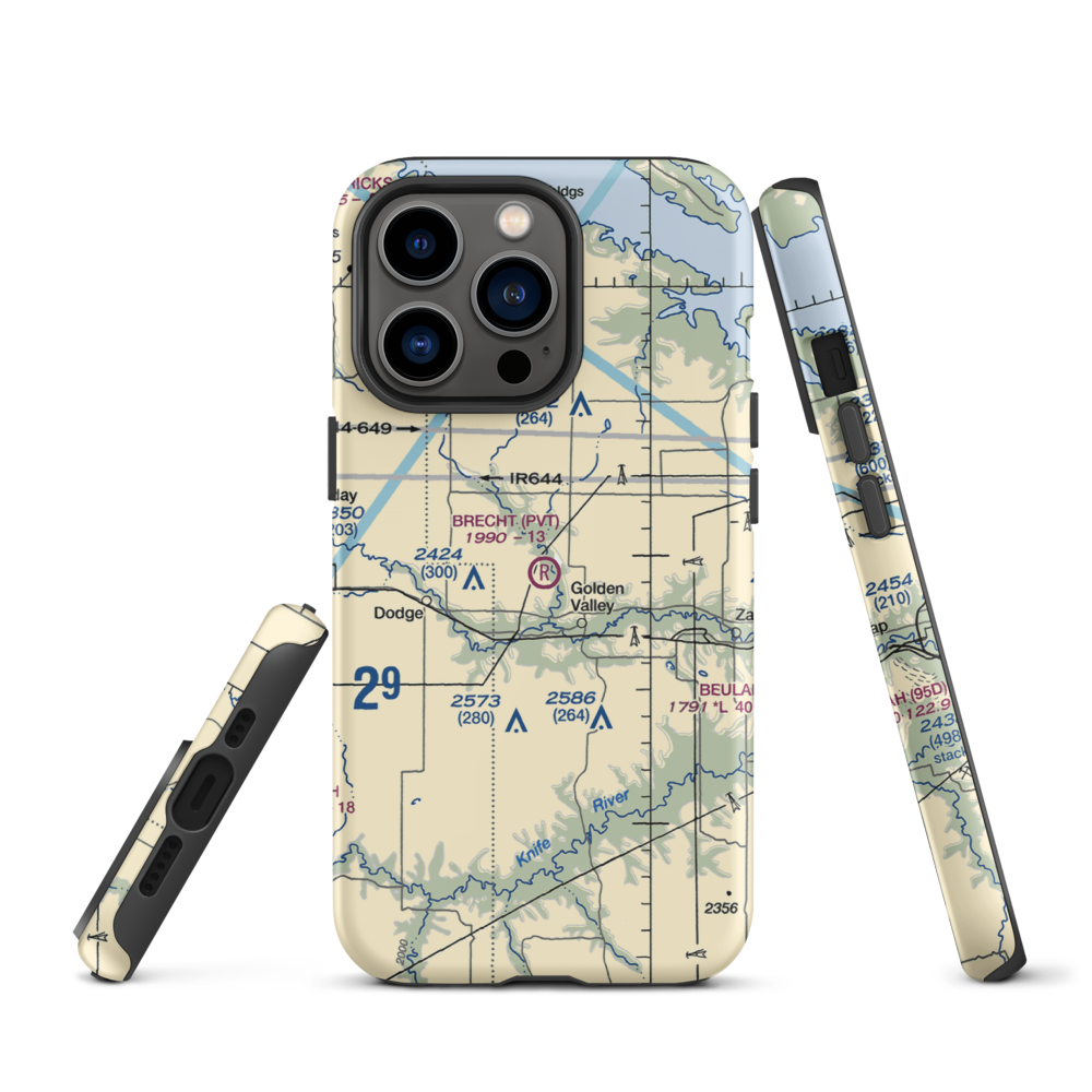 Brecht Strip (08ND) VFR Sectional  Tough iPhone Case iPhone 13 Pro model shown