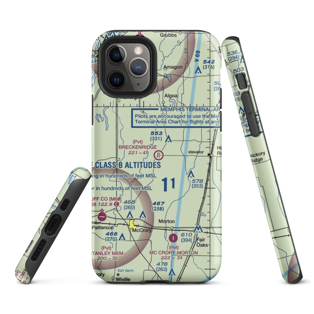 Breckenridge Airport (1AR0) VFR Sectional  Tough iPhone Case iPhone 11 Pro model shown