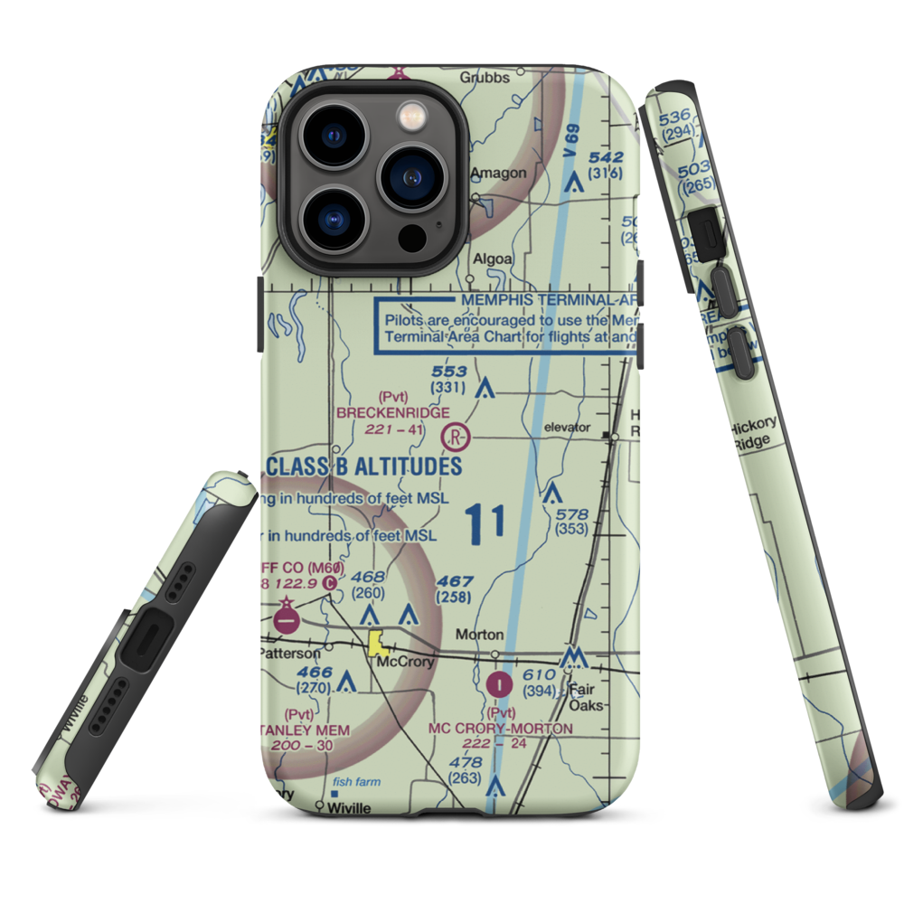 Breckenridge Airport (1AR0) VFR Sectional  Tough iPhone Case iPhone 13 Pro Max model shown