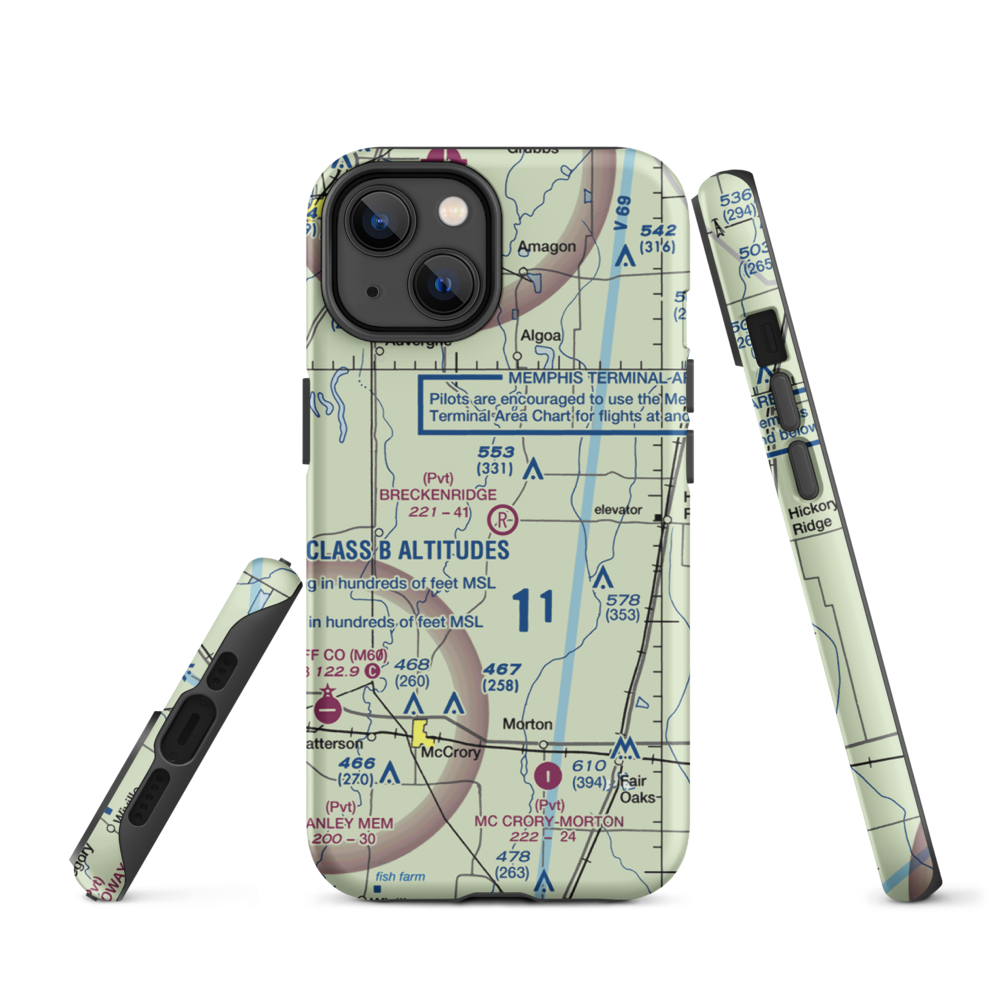 Breckenridge Airport (1AR0) VFR Sectional  Tough iPhone Case iPhone 14 model shown