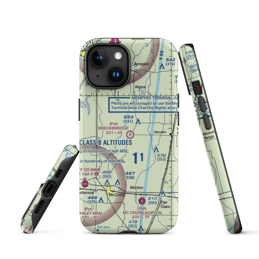 Breckenridge Airport (1AR0) VFR Sectional  Tough iPhone Case iPhone 15 model shown