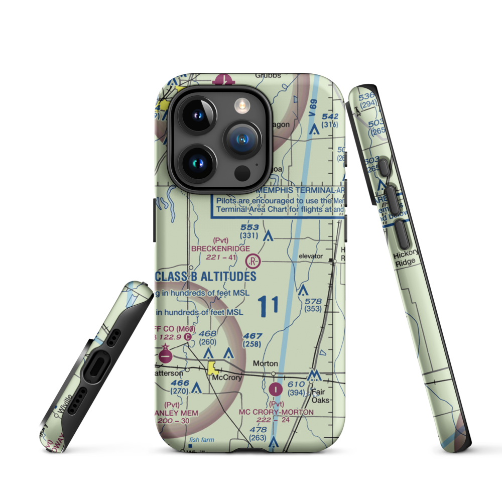 Breckenridge Airport (1AR0) VFR Sectional  Tough iPhone Case iPhone 15 Pro model shown