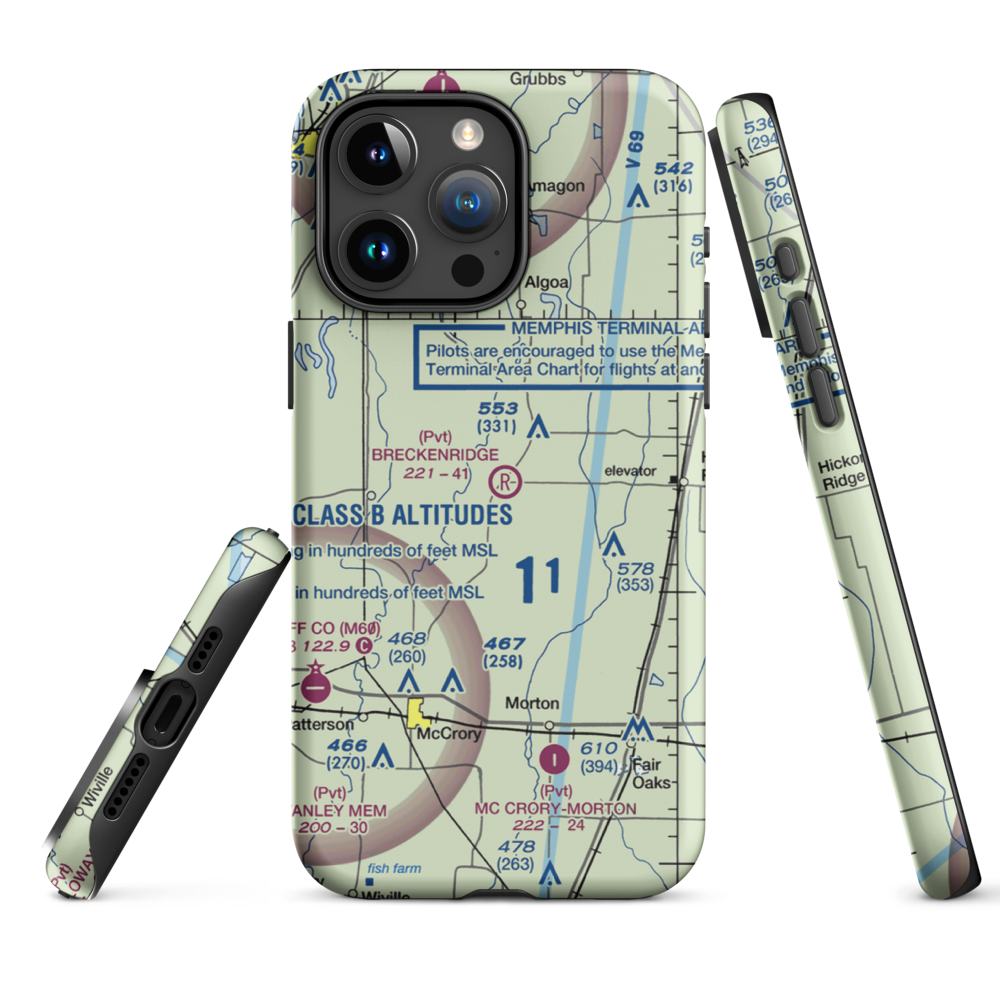 Breckenridge Airport (1AR0) VFR Sectional  Tough iPhone Case iPhone 15 Pro Max model shown