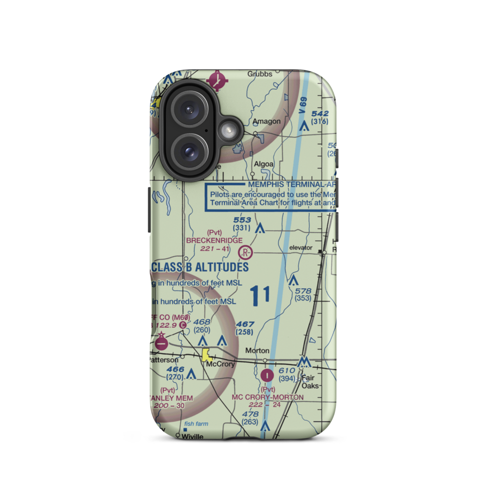 Breckenridge Airport (1AR0) VFR Sectional  Tough iPhone Case iPhone 16 model shown