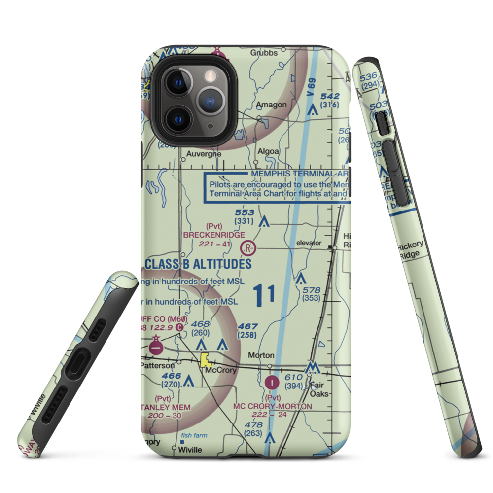 Breckenridge Airport (1AR0) VFR Sectional  Tough iPhone Case iPhone 11 Pro Max model shown