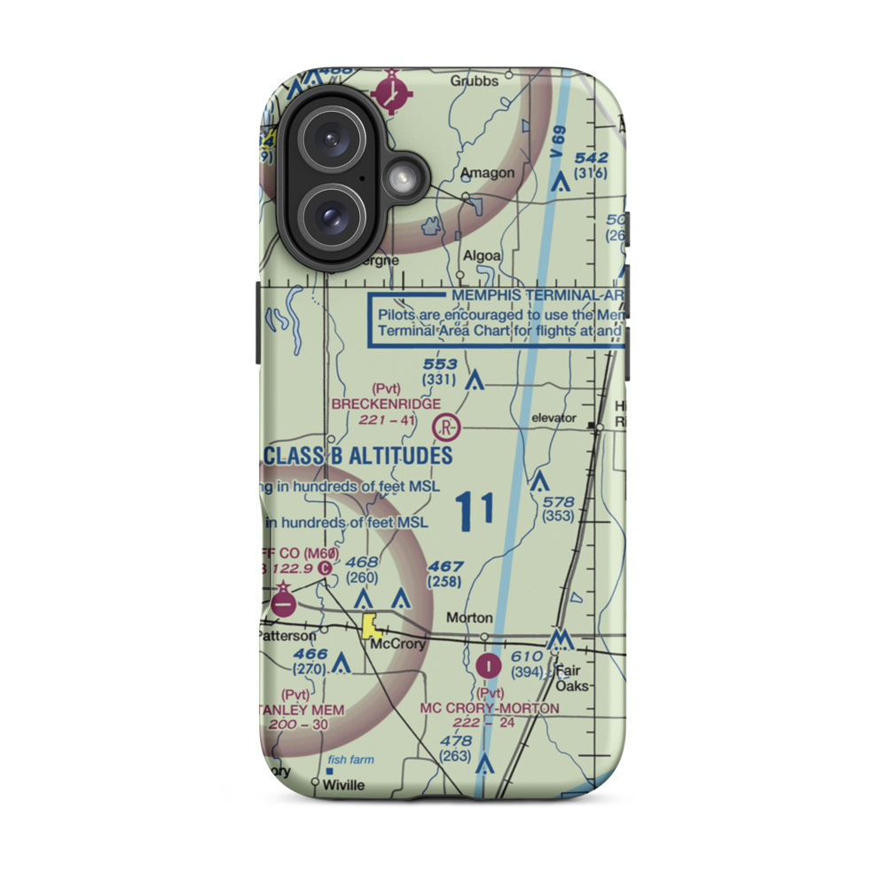 Breckenridge Airport (1AR0) VFR Sectional  Tough iPhone Case iPhone 16 Plus model shown