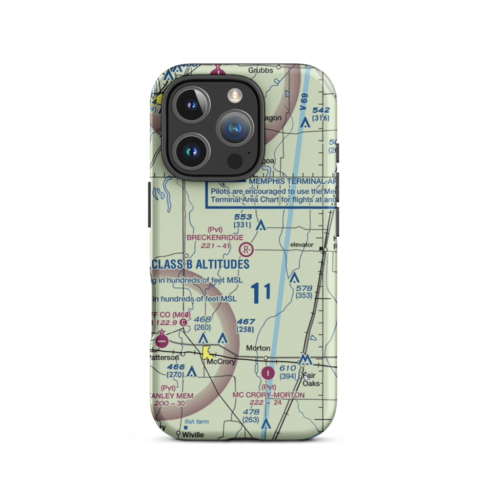 Breckenridge Airport (1AR0) VFR Sectional  Tough iPhone Case iPhone 16 Pro model shown