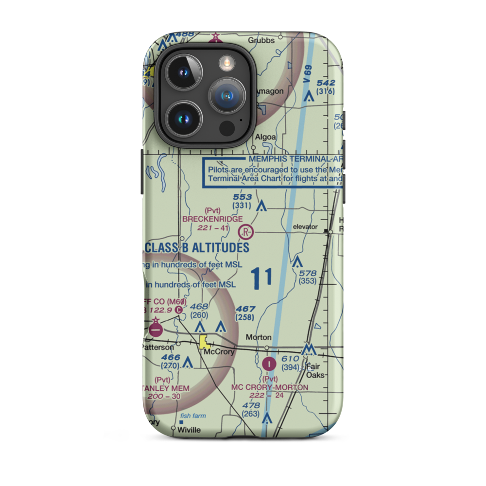 Breckenridge Airport (1AR0) VFR Sectional  Tough iPhone Case iPhone 16 Pro Max model shown