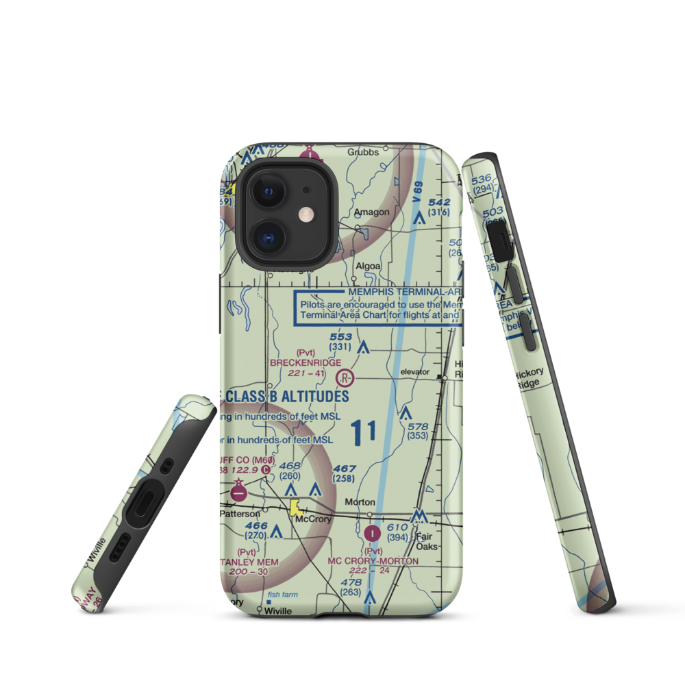 Breckenridge Airport (1AR0) VFR Sectional  Tough iPhone Case iPhone 12 mini model shown