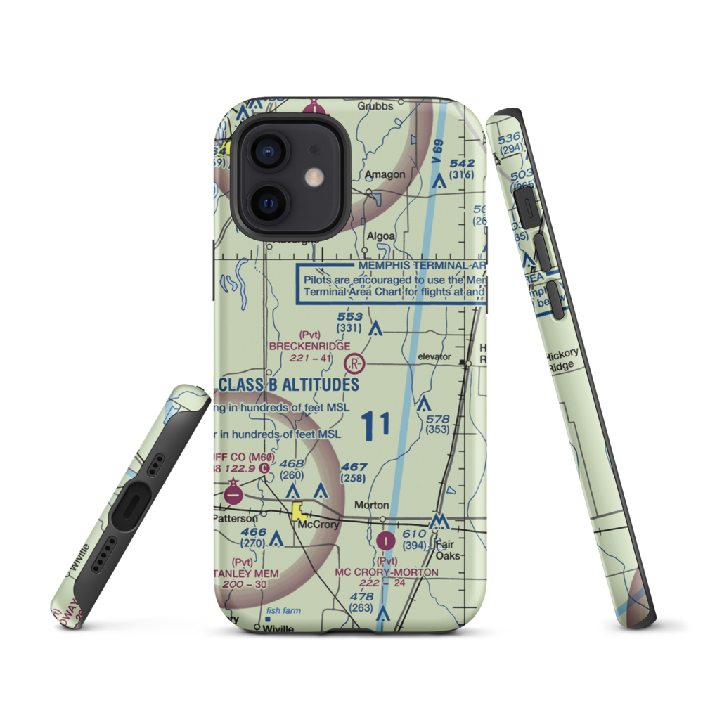 Breckenridge Airport (1AR0) VFR Sectional  Tough iPhone Case iPhone 12 model shown
