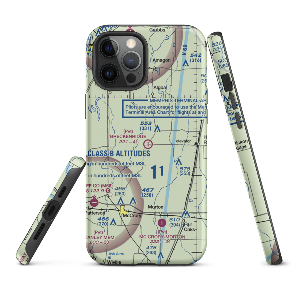 Breckenridge Airport (1AR0) VFR Sectional  Tough iPhone Case iPhone 12 Pro Max model shown