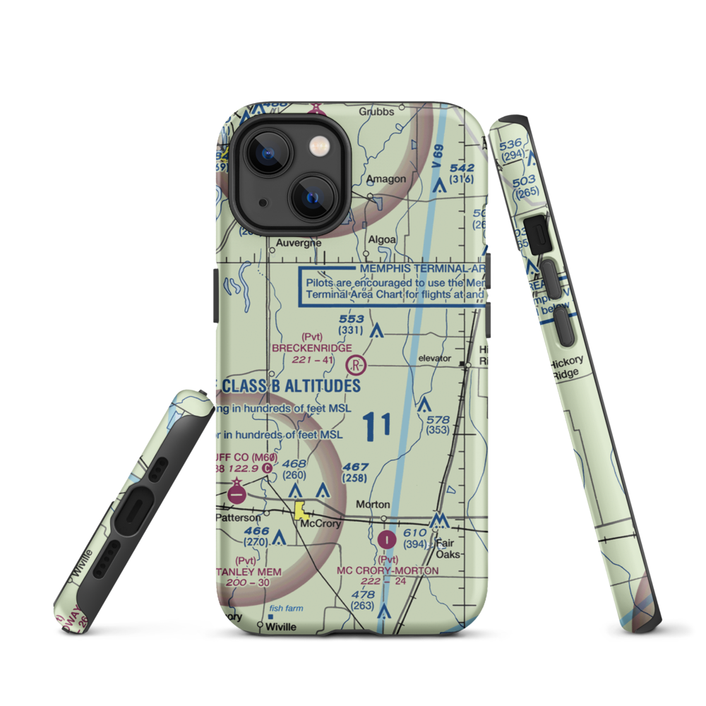 Breckenridge Airport (1AR0) VFR Sectional  Tough iPhone Case iPhone 13 model shown