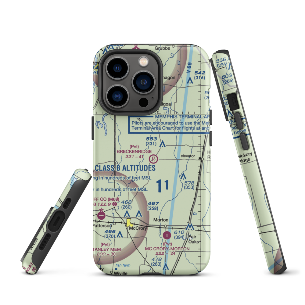 Breckenridge Airport (1AR0) VFR Sectional  Tough iPhone Case iPhone 13 Pro model shown