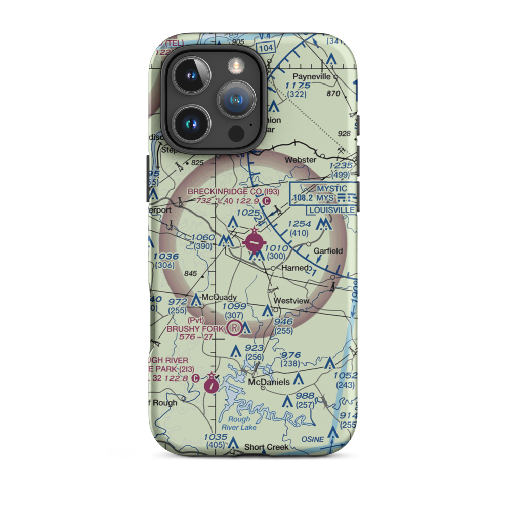 Breckinridge County Airport (I93) VFR Sectional  Tough iPhone Case iPhone 16 Pro Max model shown
