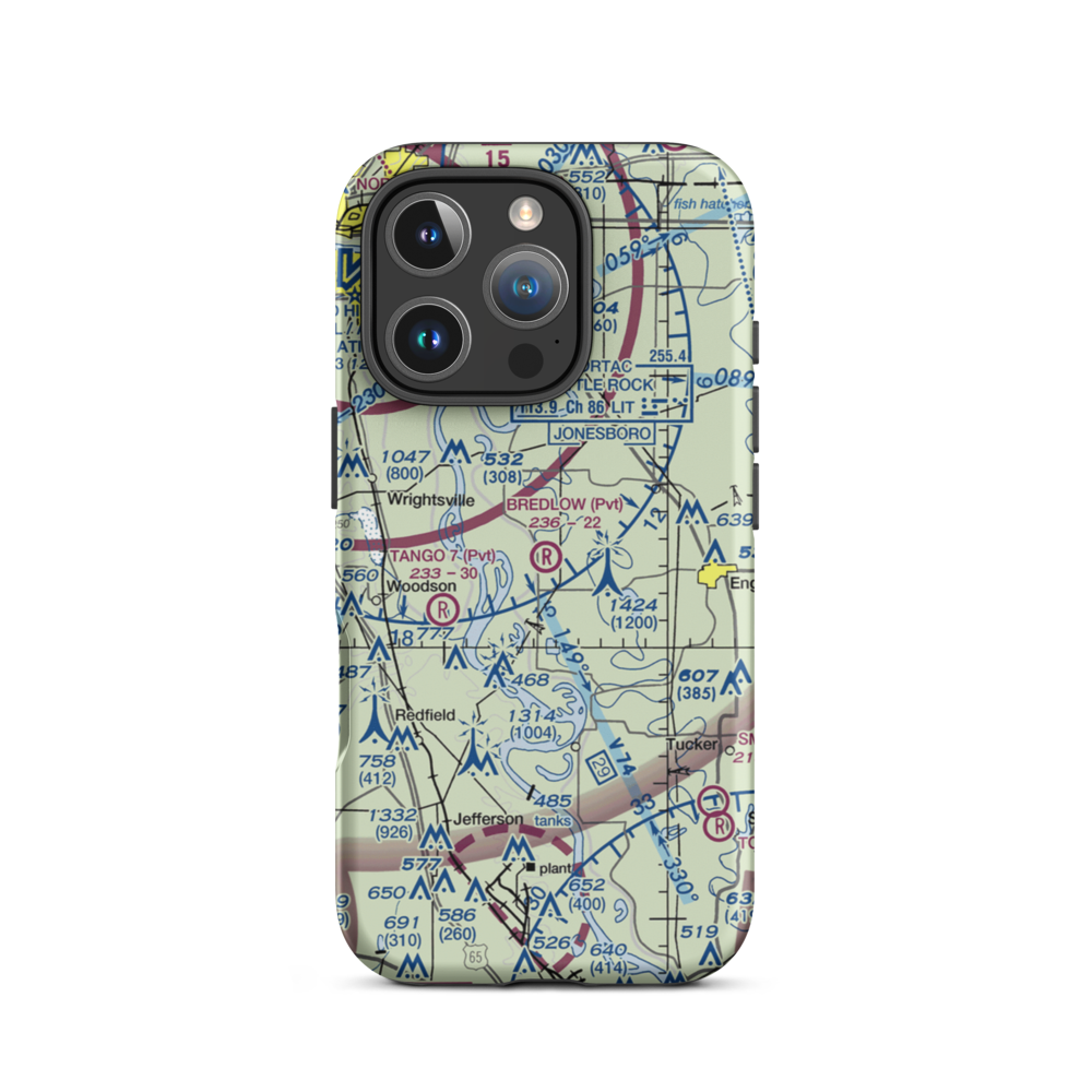 Bredlow Farm Airport (17AR) VFR Sectional  Tough iPhone Case iPhone 16 Pro model shown