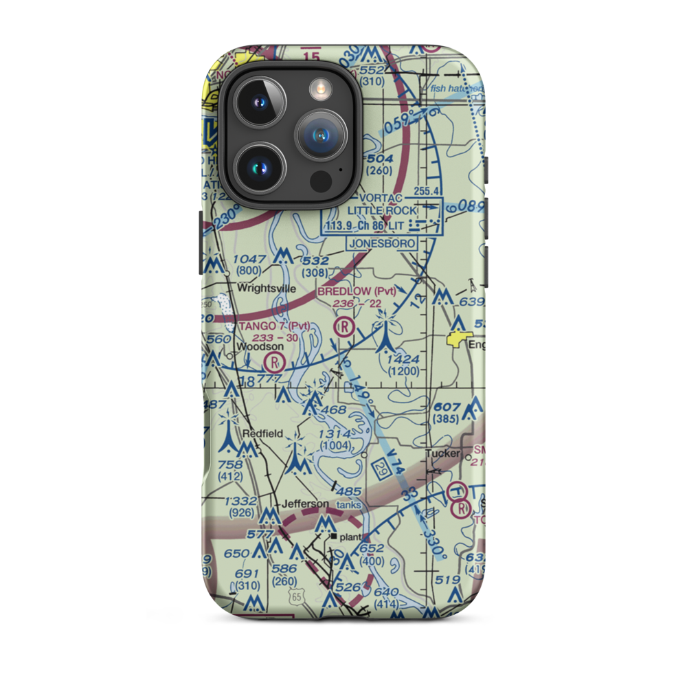 Bredlow Farm Airport (17AR) VFR Sectional  Tough iPhone Case iPhone 16 Pro Max model shown