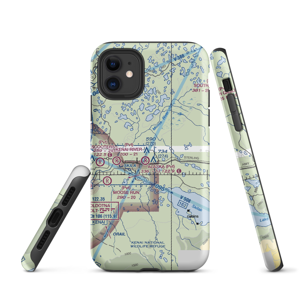 Breeden Airport (AK05) VFR Sectional  Tough iPhone Case iPhone 11 model shown