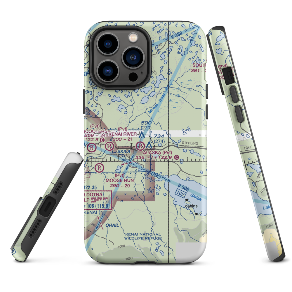 Breeden Airport (AK05) VFR Sectional  Tough iPhone Case iPhone 13 Pro Max model shown