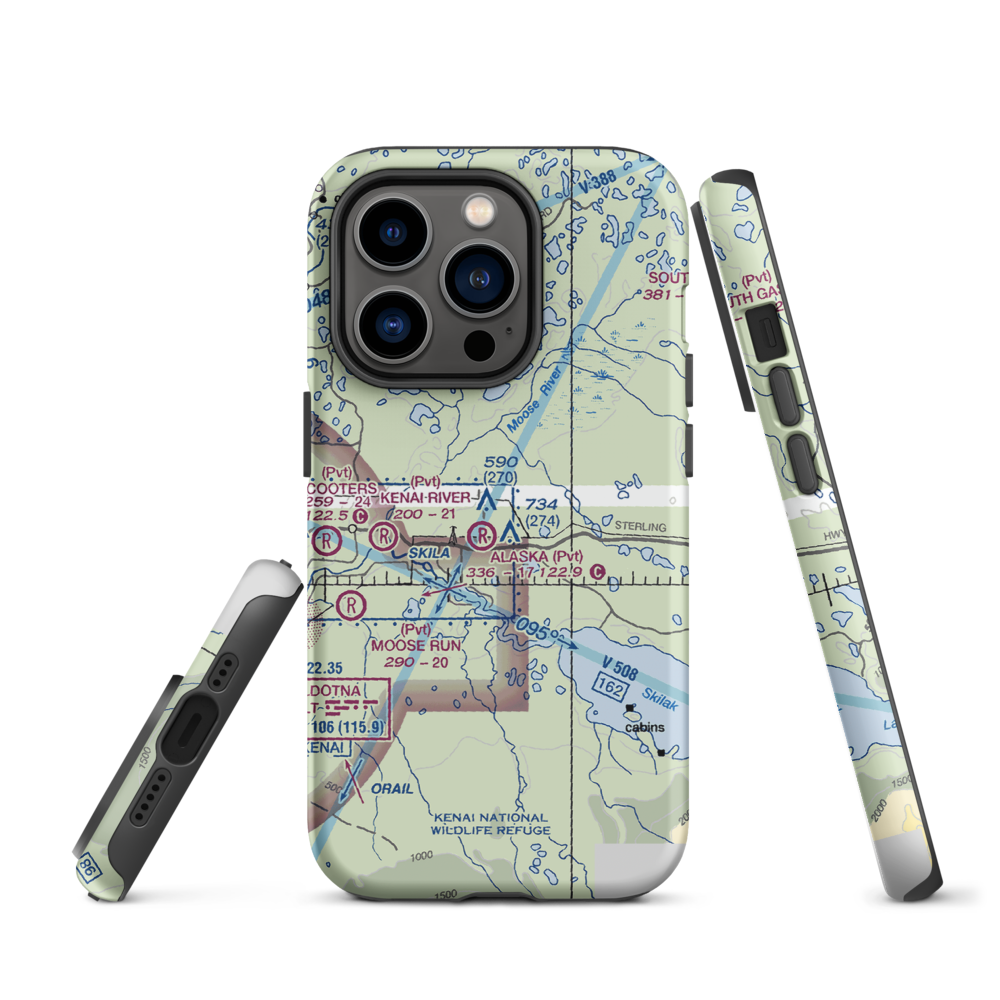 Breeden Airport (AK05) VFR Sectional  Tough iPhone Case iPhone 14 Pro model shown