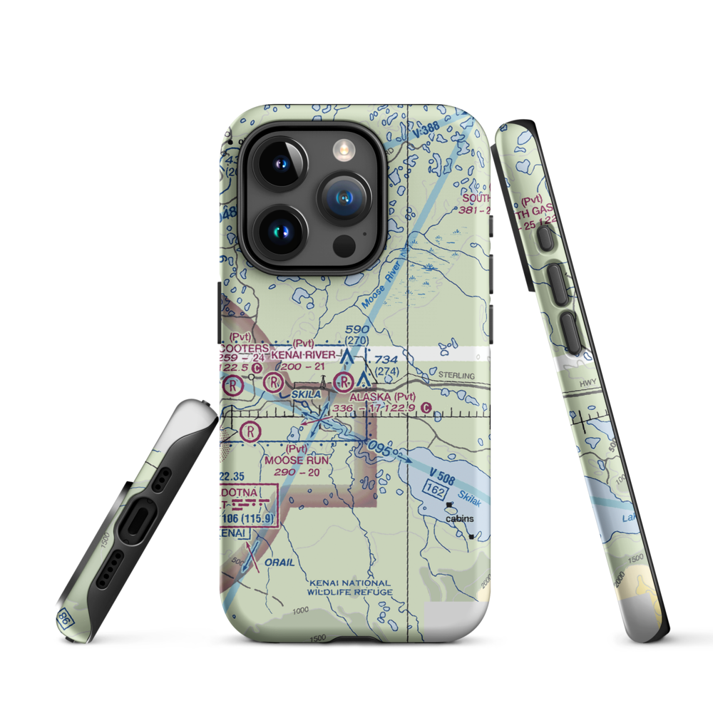 Breeden Airport (AK05) VFR Sectional  Tough iPhone Case iPhone 15 Pro model shown
