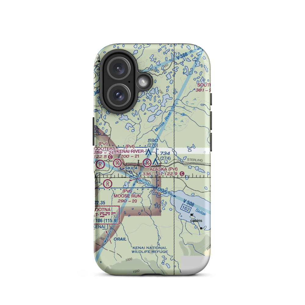Breeden Airport (AK05) VFR Sectional  Tough iPhone Case iPhone 16 model shown