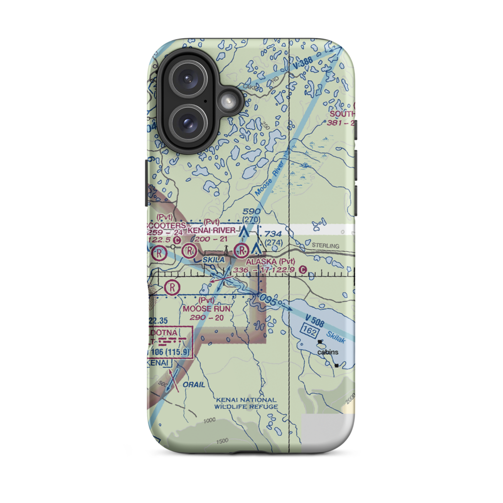 Breeden Airport (AK05) VFR Sectional  Tough iPhone Case iPhone 16 Plus model shown