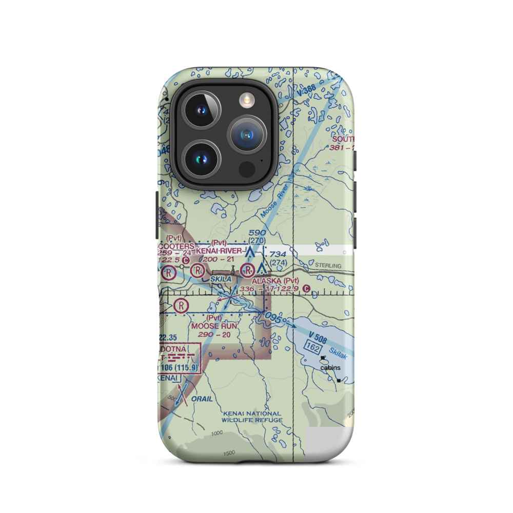 Breeden Airport (AK05) VFR Sectional  Tough iPhone Case iPhone 16 Pro model shown