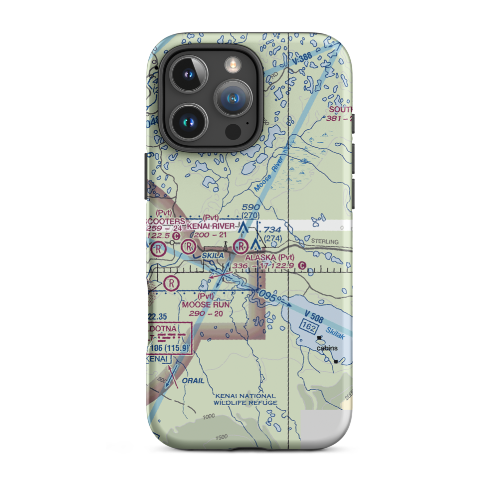 Breeden Airport (AK05) VFR Sectional  Tough iPhone Case iPhone 16 Pro Max model shown