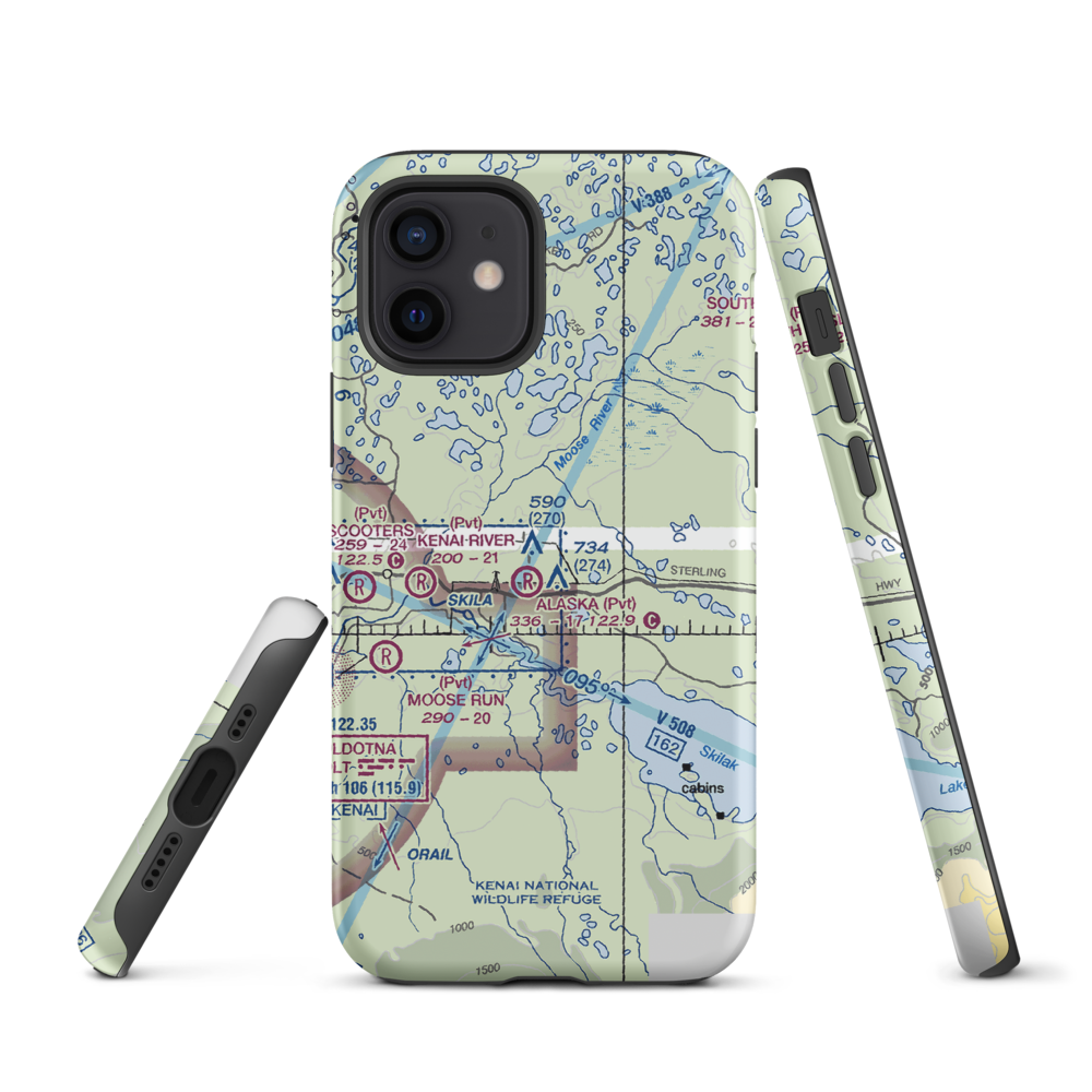 Breeden Airport (AK05) VFR Sectional  Tough iPhone Case iPhone 12 model shown