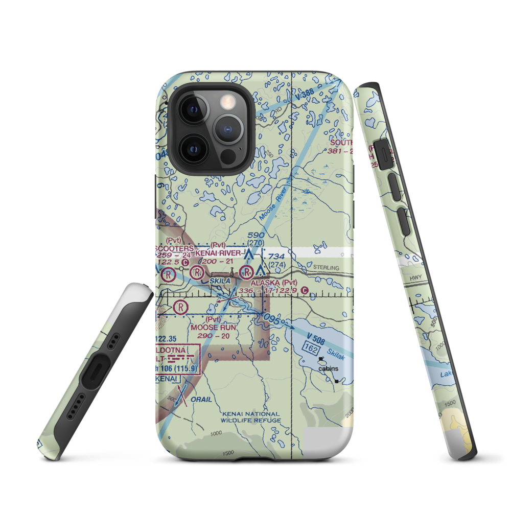 Breeden Airport (AK05) VFR Sectional  Tough iPhone Case iPhone 12 Pro model shown