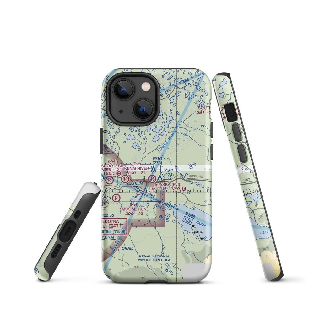 Breeden Airport (AK05) VFR Sectional  Tough iPhone Case iPhone 13 mini model shown