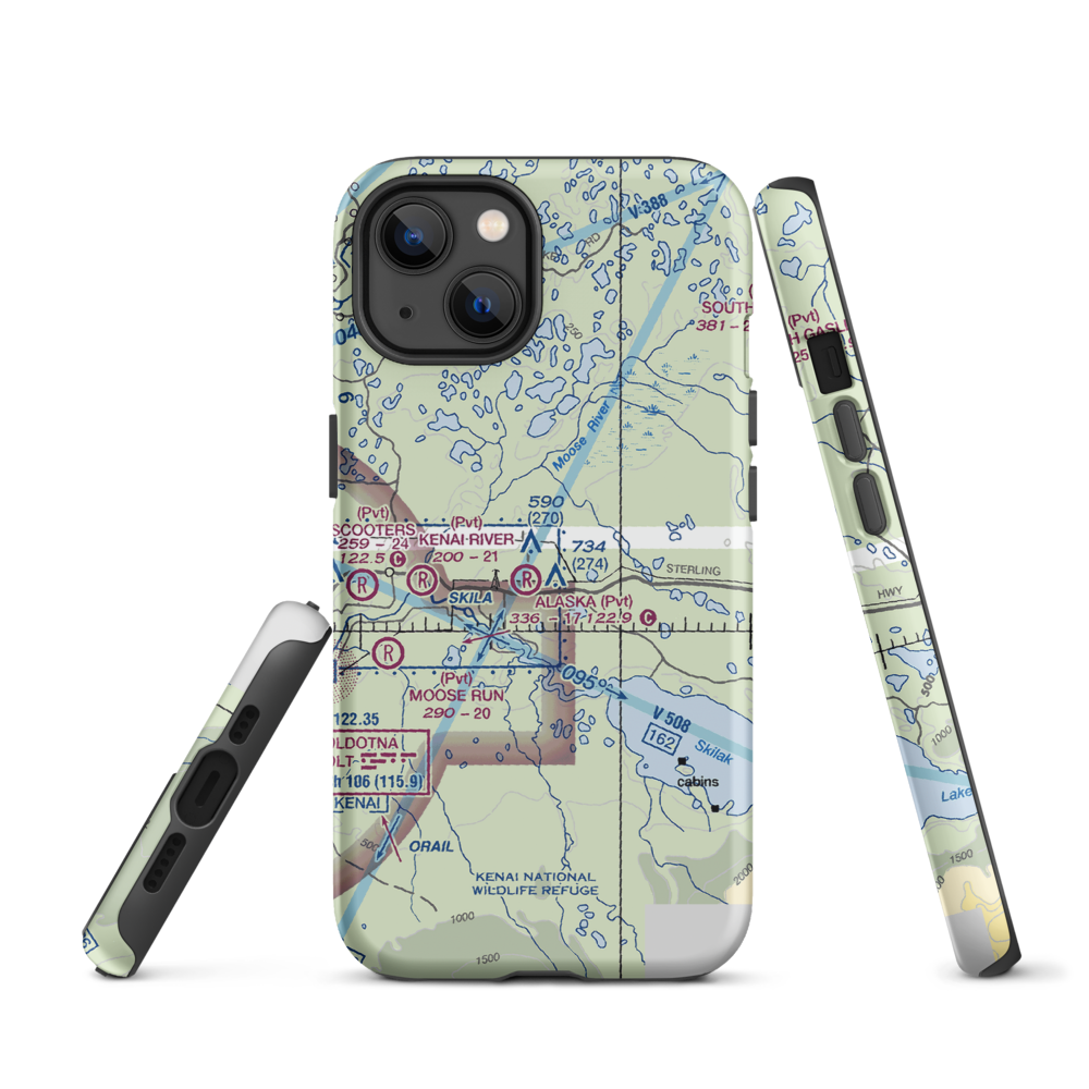 Breeden Airport (AK05) VFR Sectional  Tough iPhone Case iPhone 13 model shown