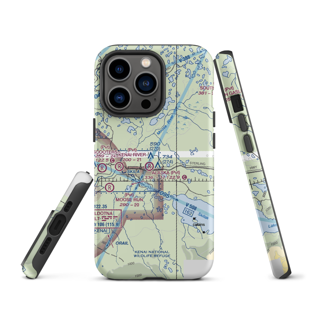 Breeden Airport (AK05) VFR Sectional  Tough iPhone Case iPhone 13 Pro model shown