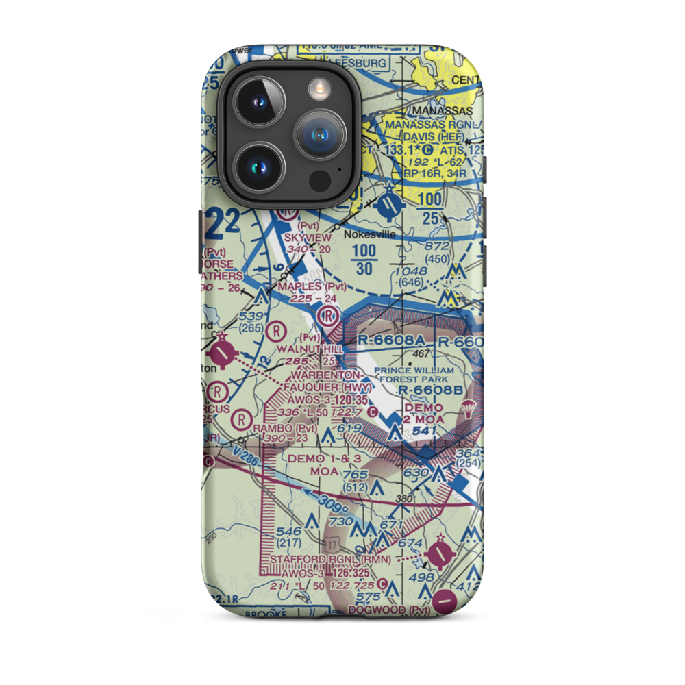 Breeden Airport (VA66) VFR Sectional  Tough iPhone Case iPhone 16 Pro Max model shown