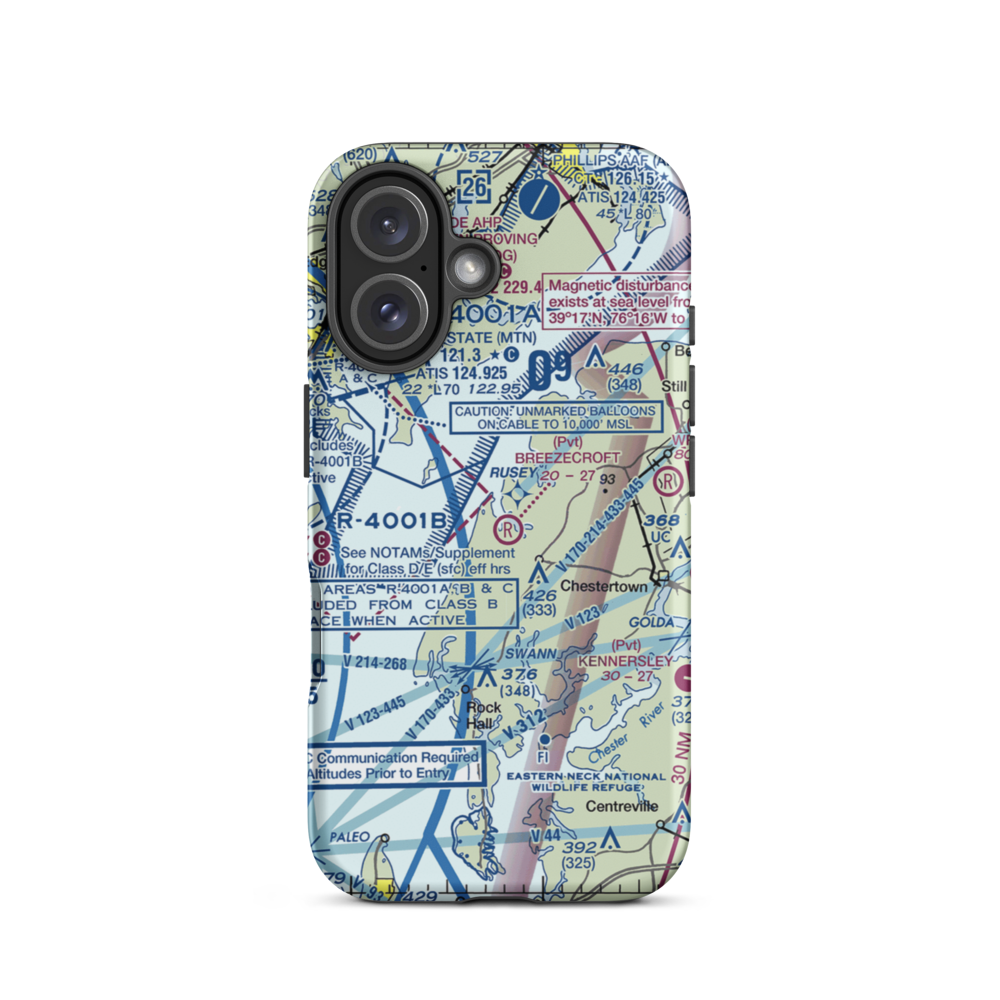 Breezecroft Airport (05MD) VFR Sectional  Tough iPhone Case iPhone 16 model shown