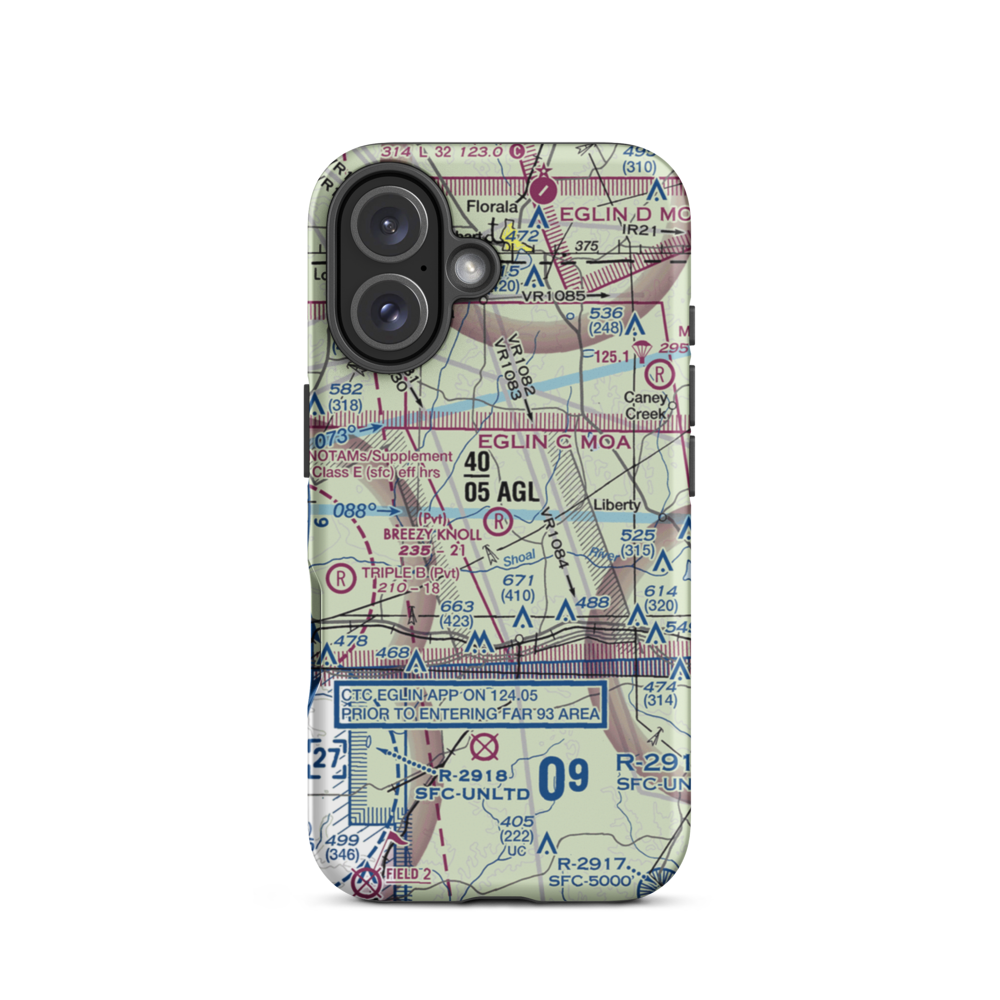 Breezy Knoll Airport (0FD5) VFR Sectional  Tough iPhone Case iPhone 16 model shown