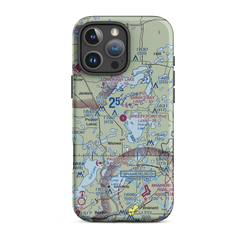 Breezy Point Airport (8MN3) VFR Sectional  Tough iPhone Case iPhone 16 Pro Max model shown