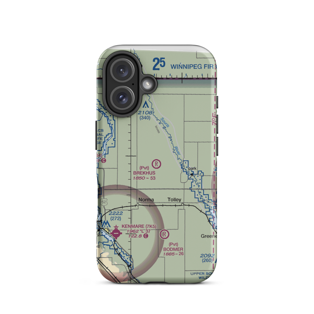 Brekhus Field (2ND9) VFR Sectional  Tough iPhone Case iPhone 16 model shown