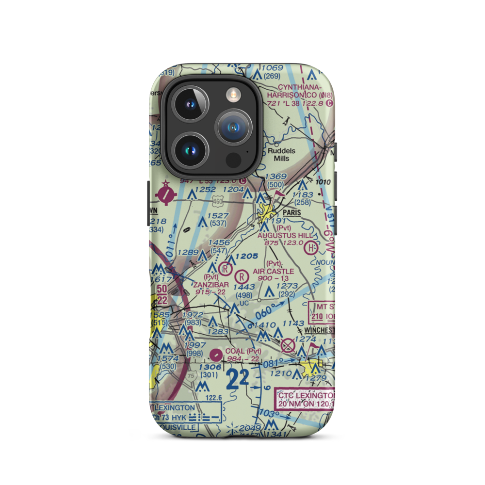 Brennan Farm Airport (15KY) VFR Sectional  Tough iPhone Case iPhone 16 Pro model shown