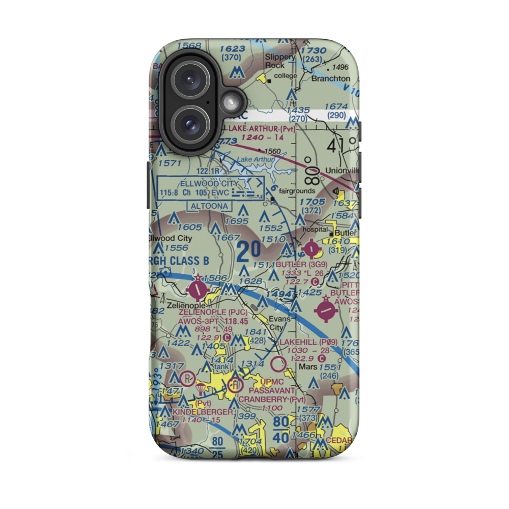 Brennan Personal Use Airport (2PN7) VFR Sectional  Tough iPhone Case iPhone 16 Plus model shown