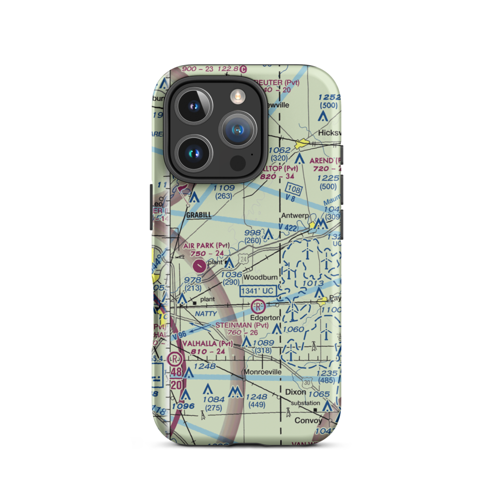 Brenneke Airport (55IN) VFR Sectional  Tough iPhone Case iPhone 16 Pro model shown