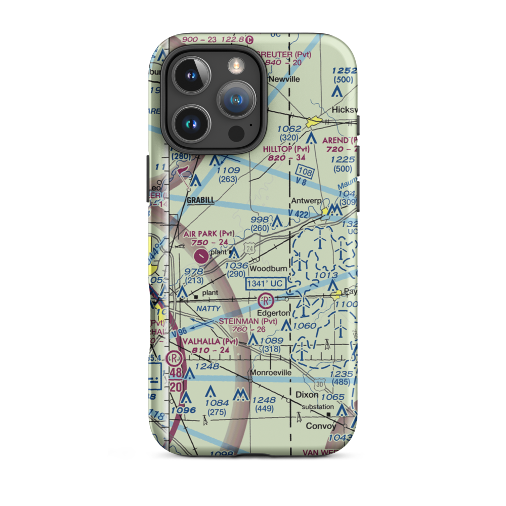 Brenneke Airport (55IN) VFR Sectional  Tough iPhone Case iPhone 16 Pro Max model shown