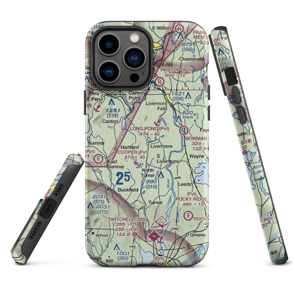 Brettuns Pond Seaplane Base (ME12) VFR Sectional  Tough iPhone Case iPhone 13 Pro Max model shown