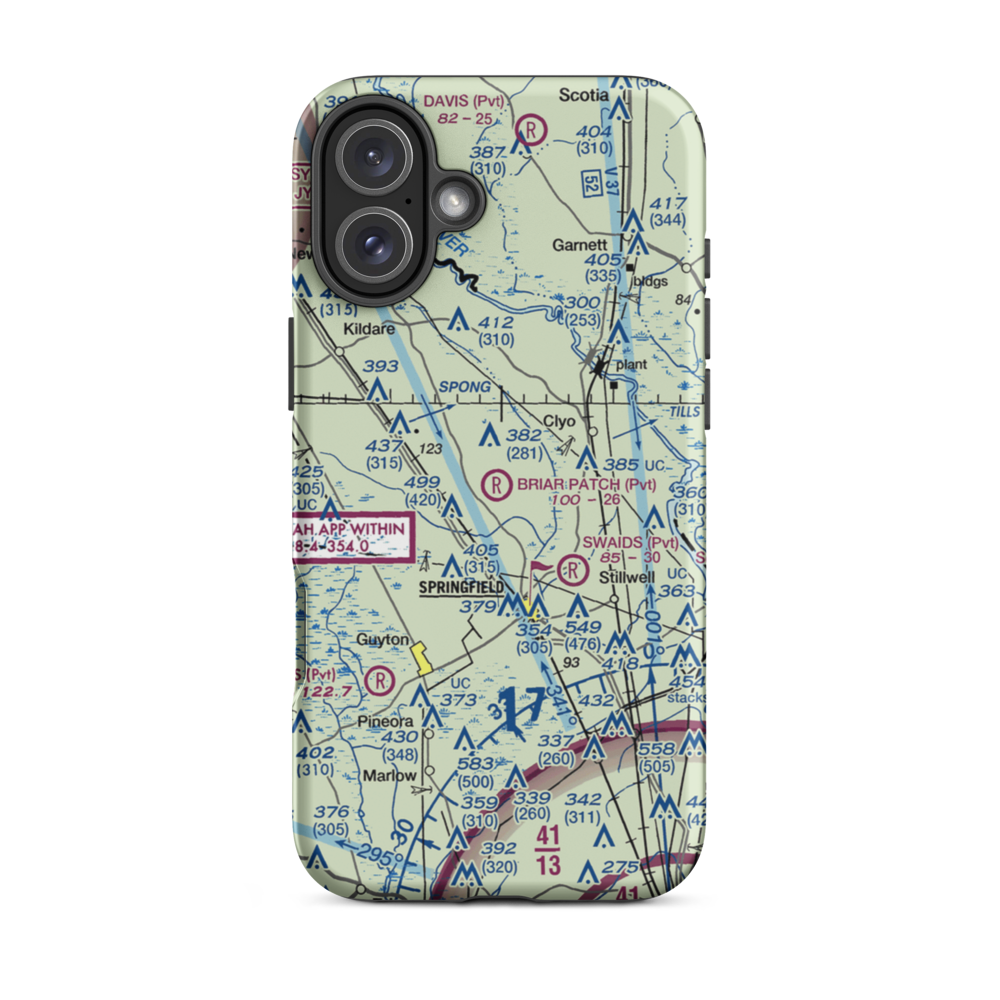 Briar Patch Airport (9GA1) VFR Sectional  Tough iPhone Case iPhone 16 Plus model shown