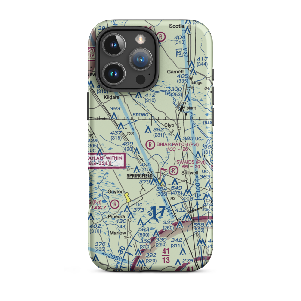 Briar Patch Airport (9GA1) VFR Sectional  Tough iPhone Case iPhone 16 Pro Max model shown