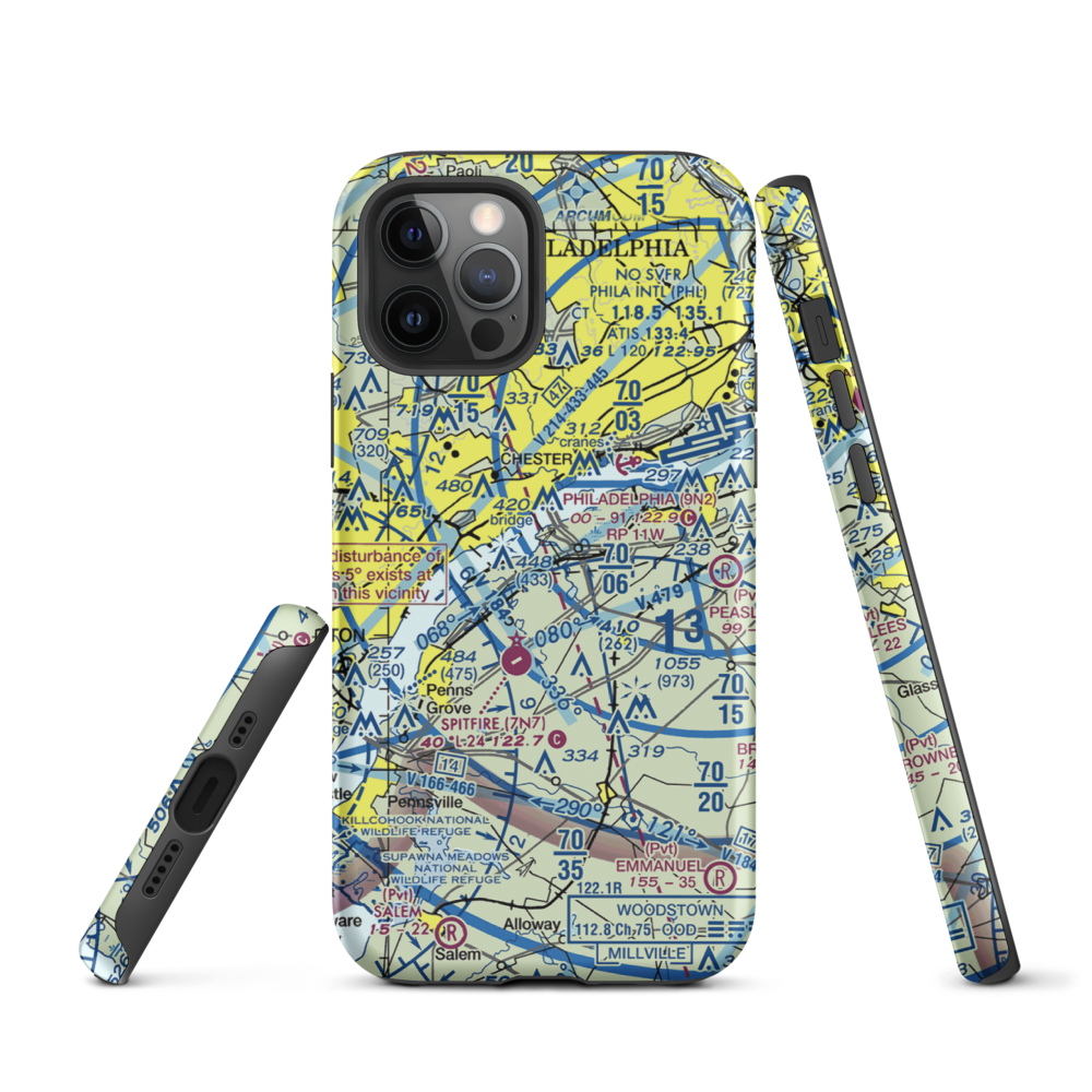 Bridgeport-Cahill Field (6NJ9) VFR Sectional  Tough iPhone Case iPhone 12 Pro model shown