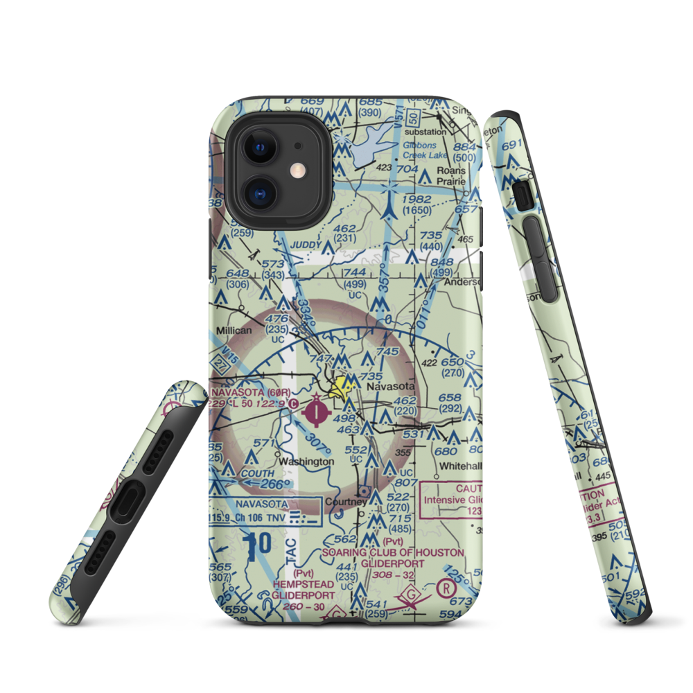 Bridle Ridge Airport (TS87) VFR Sectional  Tough iPhone Case iPhone 11 model shown