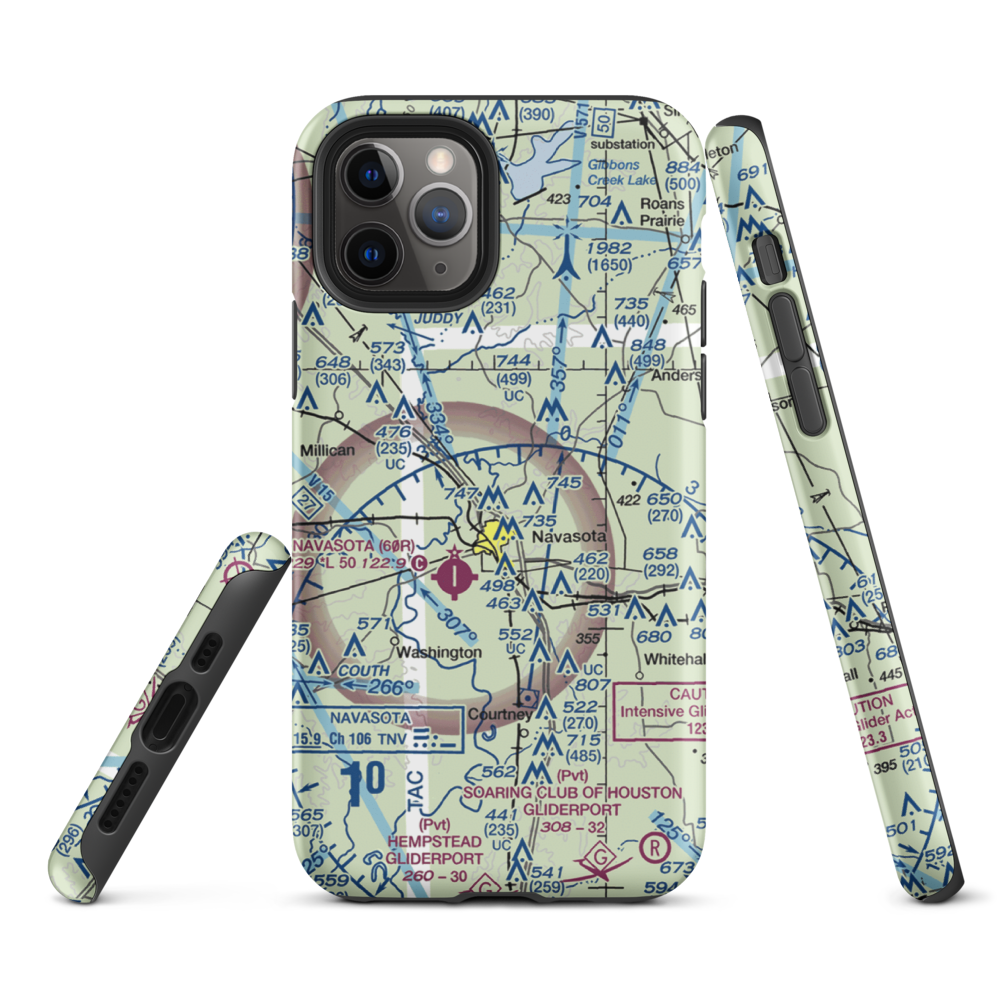 Bridle Ridge Airport (TS87) VFR Sectional  Tough iPhone Case iPhone 11 Pro model shown