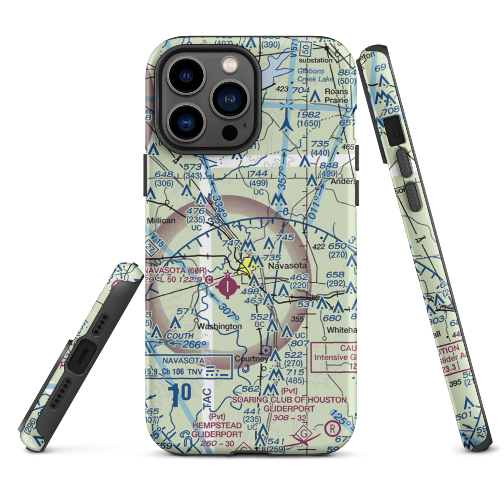 Bridle Ridge Airport (TS87) VFR Sectional  Tough iPhone Case iPhone 13 Pro Max model shown