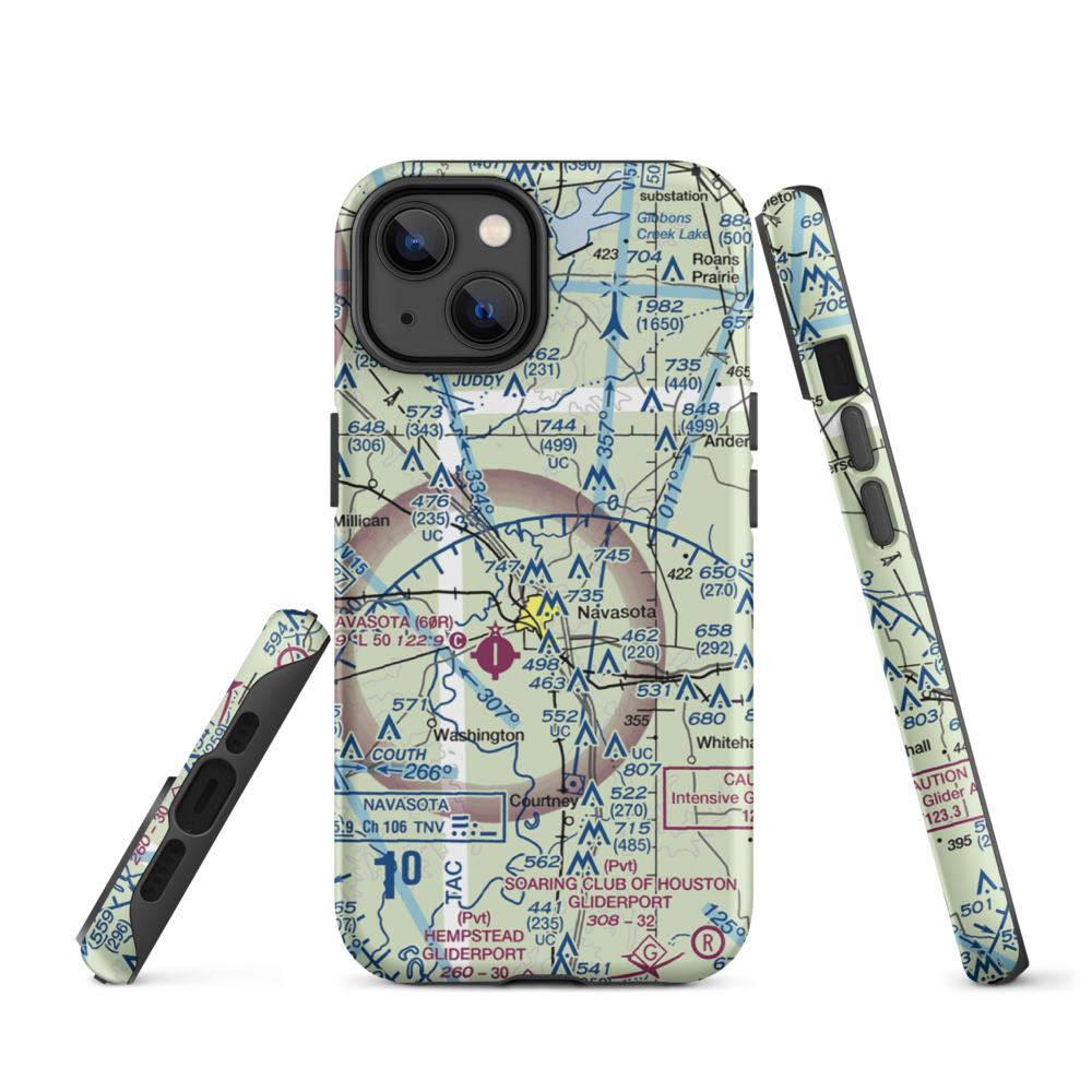 Bridle Ridge Airport (TS87) VFR Sectional  Tough iPhone Case iPhone 14 model shown
